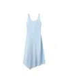Mango Checked Asymmetrical Midi Dress In Blue