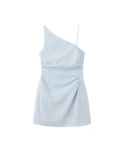 Mango Women's Check Asymmetrical Mini Dress In Multi