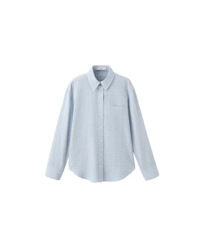 Mango Women's Check Cotton Shirt In Blue