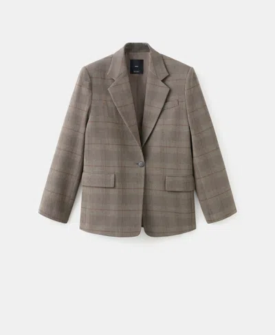 Mango Women's Check Suit Blazer In Gray