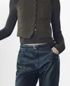 Mango Women's Check Wool Suit Vest In Brown