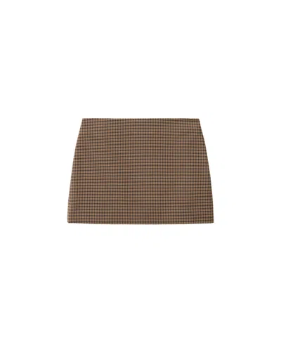 Mango Women's Checked Straight Skirt In Brown
