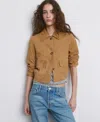 Mango Suede Jacket In Brown