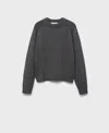 Mango Chunky-knit Wool Sweater Medium Heather Grey In Gray