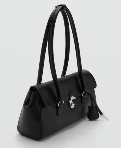 Mango Women's City Flap Shoulder Bag In Black