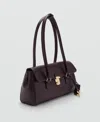 Mango Women's City Flap Shoulder Bag In Burgundy