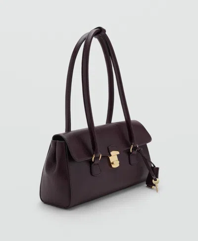 Mango Women's City Flap Shoulder Bag In Burgundy