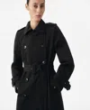 Mango Women's Classic Cotton Trench Coat In Blue