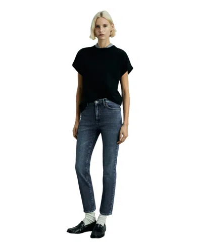 MANGO WOMEN'S CLAUDIA SLIM-FIT CROPPED JEANS