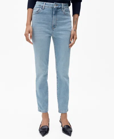MANGO WOMEN'S CLAUDIA SLIM-FIT CROPPED JEANS