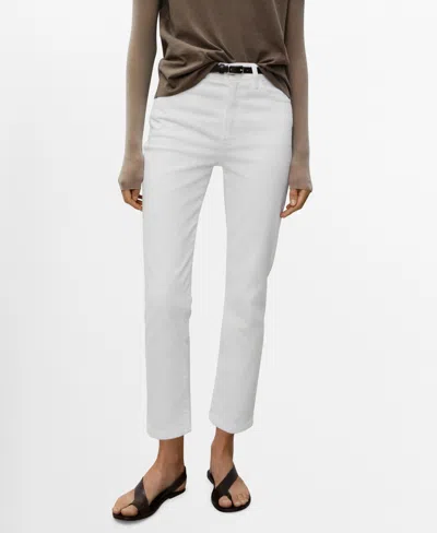Mango Women's Claudia Slim-fit Cropped Jeans In White