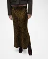 Mango Crocodile Print Flared Skirt In Brown
