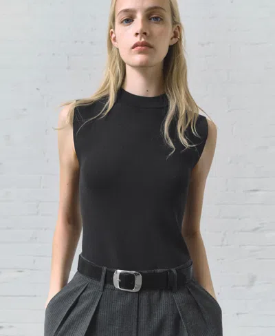 Mango Women's Combination Pinstripe Jumpsuit In Black