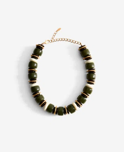 Mango Women's Combined Ball Necklace In Green