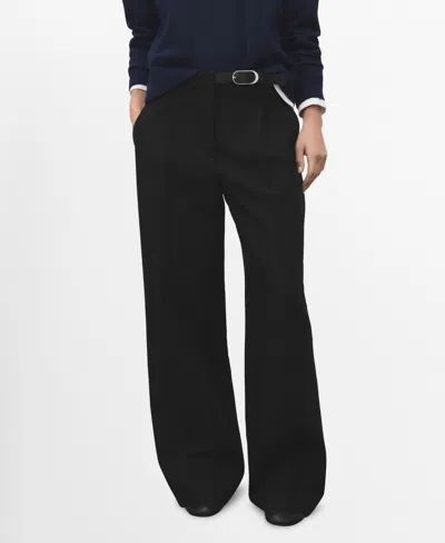 Mango Combined Belt Trousers Black