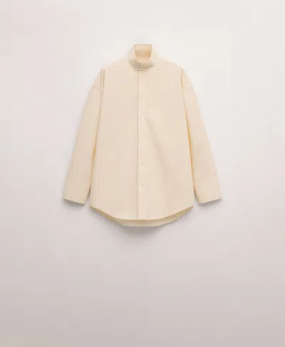 Mango Women's Combined Collar Shirt In White
