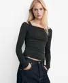Mango Layered Sweater In Black