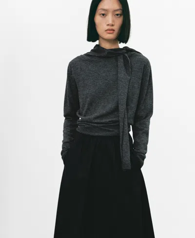 Mango Women's Combined-design Sweater In Gray