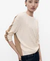 Mango Combined-design Sweater Ecru In Neutral