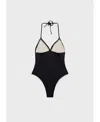 Mango Swimsuit With Combined Fabric Crochet Applique In Black