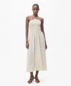 Mango Combined Halter-neck Dress Ecru In Neutral
