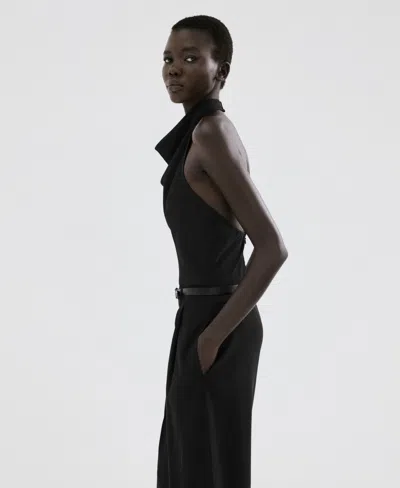 Mango Women's Combined Halter-neck Jumpsuit In Black
