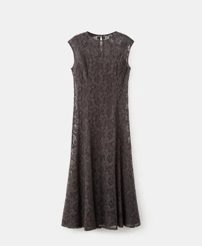 Mango Women's Combined Lace Dress In Gray