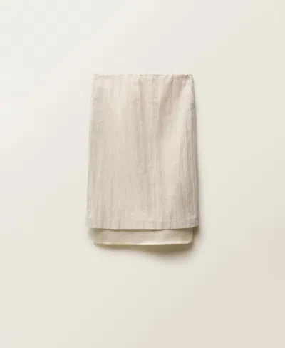 Mango Women's Combined Linen Blend Midi Skirts