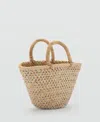 Mango Mini Sequin Basket Tote In Sand