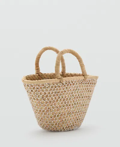 Mango Women's Combined Mini-basket Bag In Sand