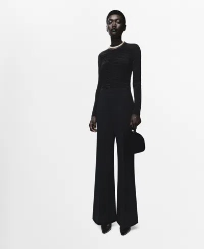 Mango Women's Combined Ruched Jumpsuit In Black