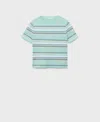 Mango Fine Knit Sweater With Combined Stripes Mint Green In Green