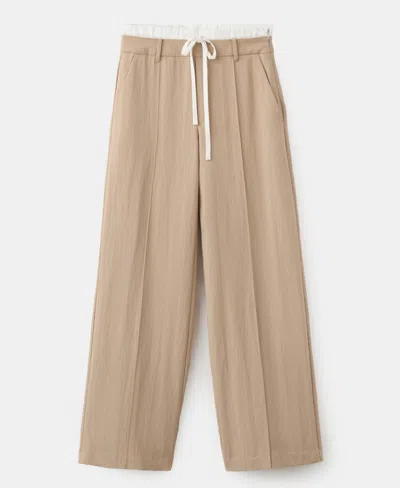 Mango Women's Combined Waistband Lyocell Pants In Brown