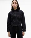 Mango Denim Jacket With Contrast Collar Dark Blue In Dark Blue