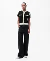 Mango Knitted Waistcoat With Contrast Piping Black In Black
