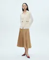 Mango Knitted Gilet With Contrasting Pockets Ecru In Ecru