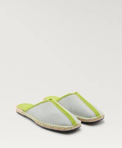 Mango Women's Contrast Stitch Espadrille Slip-ons In Pastel Green
