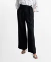 Mango Pleated Suit Pants Black In Black