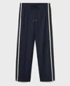 Mango Women's Contrast Stripe Straight Pants In Blue