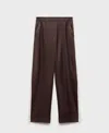 Mango Side Stripe Straight Leg Pants In Brown