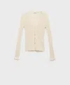 Mango Contrast Trim Cardigan In Neutral