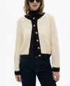 Mango Women's Contrasted Buttons Sweater In Ecru