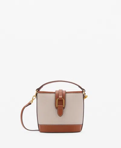 Mango Women's Contrasting Canvas Bucket Bag In Leather