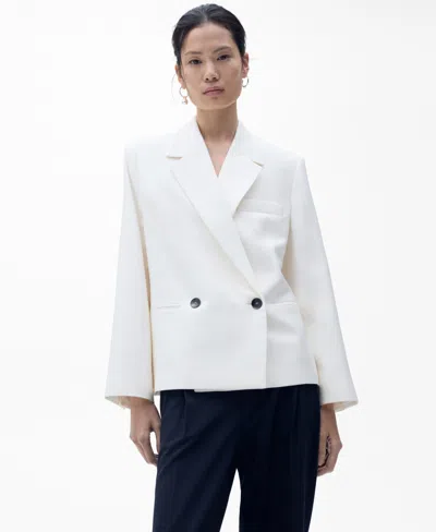 MANGO WOMEN'S CONTRASTING DOUBLE-BREASTED JACKET