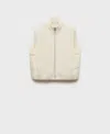Mango Women's Contrasting Knit Vest In Ecru