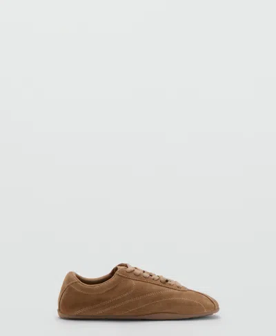 Mango Women's Contrasting Panel Leather Sneakers In Multi