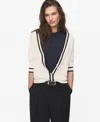 Mango Stripe Cardigan In Neutral