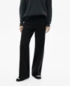 Mango High Waist Wide Leg Knit Pants In Black