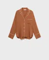 Mango Women's Contrasting Trim Textured Shirt In Brown