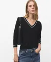 Mango Contrast V-neck Sweater In Multi